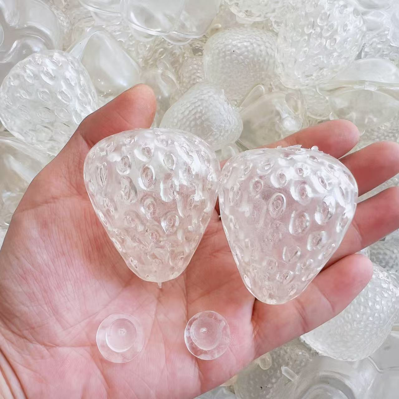 Super lindos hechos a mano DIY simulación de fresa pellizco de piel vacía pellizco accesorios juguetes de descompresión ventilación rebote lento tpr