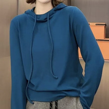 一件代发直播爆款双面绒连帽卫衣女2025秋冬新款时尚纯色减龄上衣