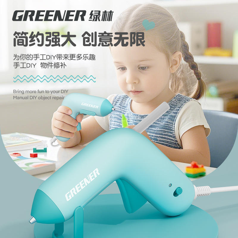 Green Forest pistola adhesiva de fusión en caliente para niños domésticos hechos a mano DIY jardín de infantes para hacer una barra adhesiva especial de alta viscosidad de 7 mm