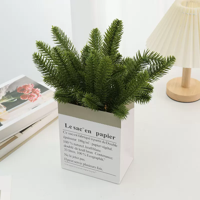 仿真绿植松草枝圣诞节万圣节装饰绿植拍摄造景家居客厅摆件松树枝