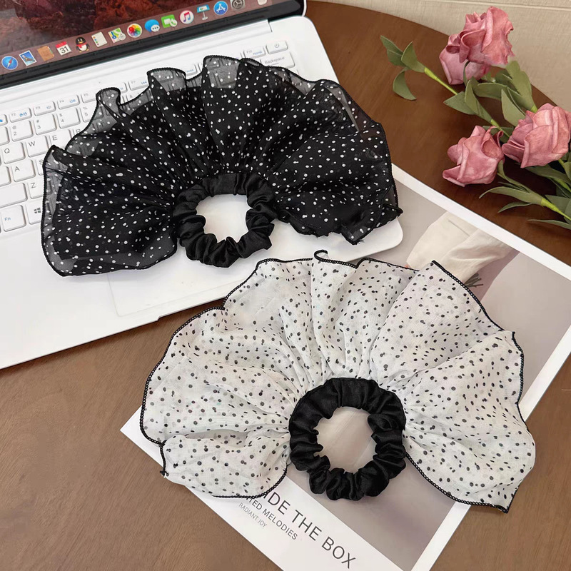High-Quality Volumizing Polka Dot Handmade Bow Scrunchie for Girls Bun Hair Tie High-Quality Volumizing Polka Dot Handmade Bow Scrunchie for Girls Bun Hair Tie