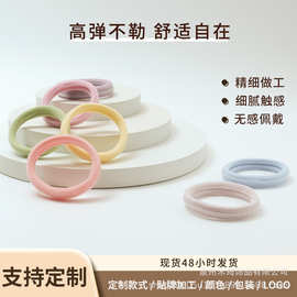 皮筋条纹双色毛巾圈发圈发饰头饰品扎马尾秋冬无接缝不伤发粗护发