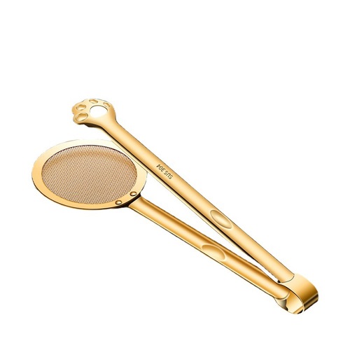 304 stainless steel food tongs household deep-fry oil separator filter oil skimmer multi-purpose oil scoop deep-fry separator tongs
