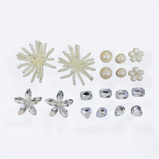 New diamond decorative hole shoes accessories rhinestone shoes flower diy small fragrant style shoe buckle cross pearl flower accessories