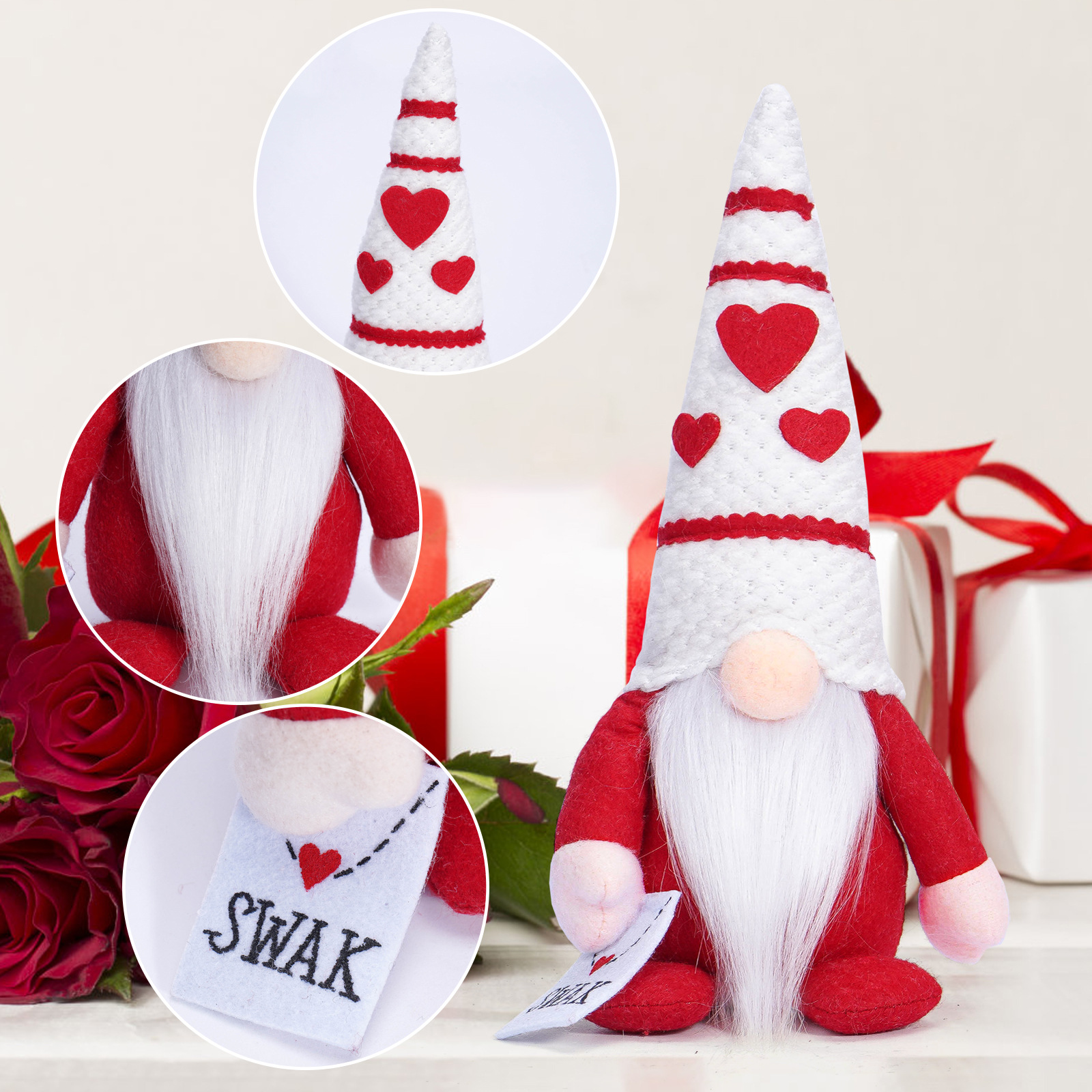 Día de San Valentín transfronterizo amor muñeca sin cara creativa Rudolph decoraciones enanos decoraciones de vacaciones