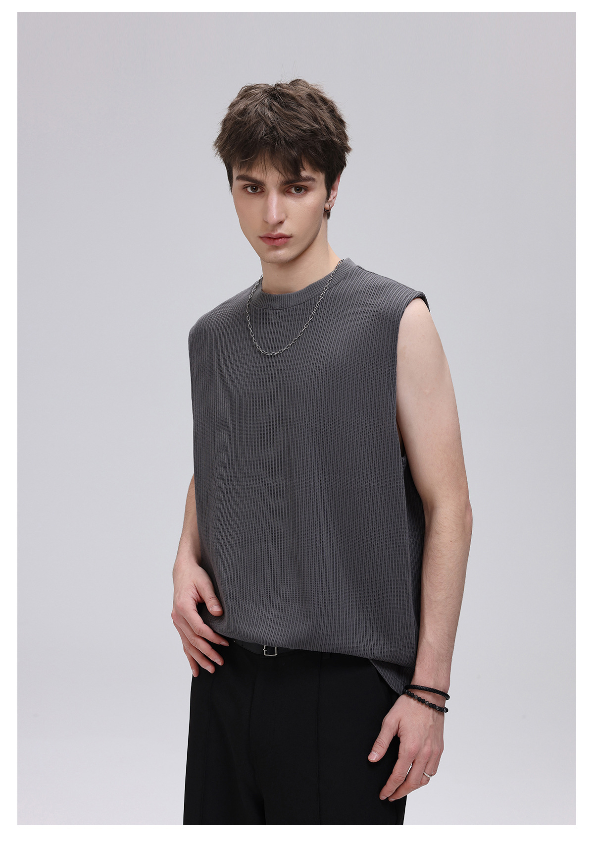 Men's Cooling Vertical Texture Sleeveless Shirt - Breathable Muscle Tank For Summer Activewear_viptrois.com