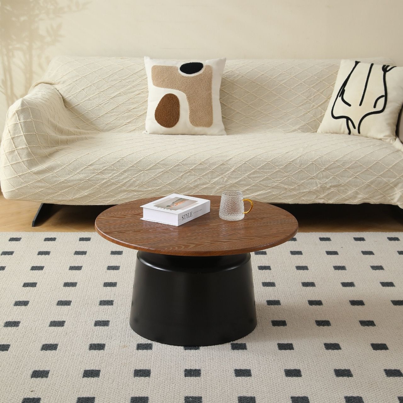 Cream viento nórdico apartamento mesa de té sala de estar pequeña casa simple mesa de té Martini mesa de té redonda