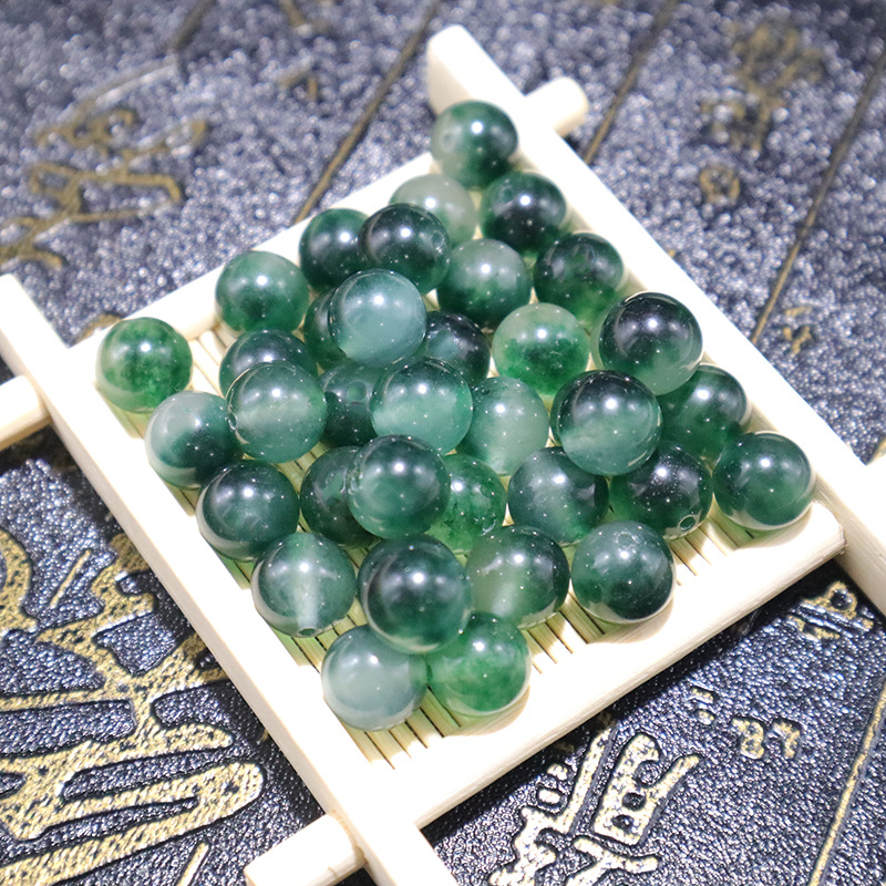 水草玉髓散珠子圆珠DIY手工编织半成品串珠饰品材料包手链配件配