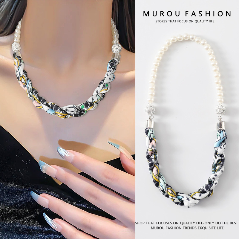 이중 자석 버클 쉘 비드 체인/노란색 맞춤형 러브 하트 길이 45cm