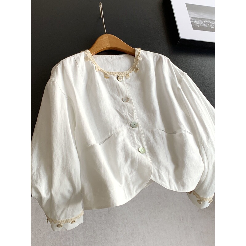2026 Spring New Linen Cotton Linen Casual Short Shell Button Round Neck Cardigan Jacket for Women Wholesale N5Aw88078 2026 Spring New Linen Cotton Linen Casual Short Shell Button Round Neck Cardigan Jacket for Women Wholesale N5Aw88078