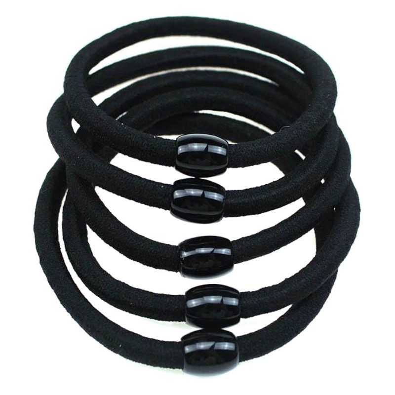 Корейская версия I смелая Базовая веревка для головы черная простая резинка высокоэластичное кольцо для волос черная фасоль веревка для волос аксессуары для волос 2 юаня поставка магазина