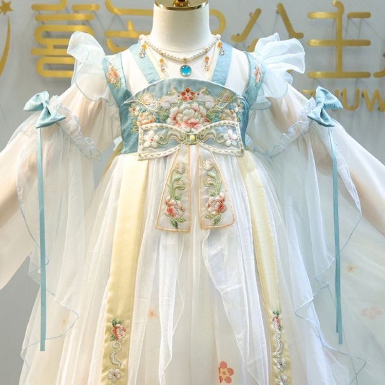 女童汉服2025新款春秋连衣裙儿童襦裙超仙女孩改良古风公主裙古装|undefined