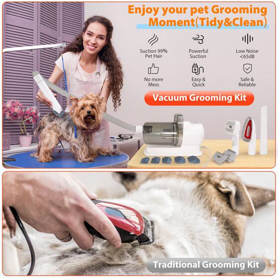 Foreign trade pet suction and scissors all-in-one machine dog hair vacuum cleaner cat multifunctional hair conditioner hair suction suit cross-border