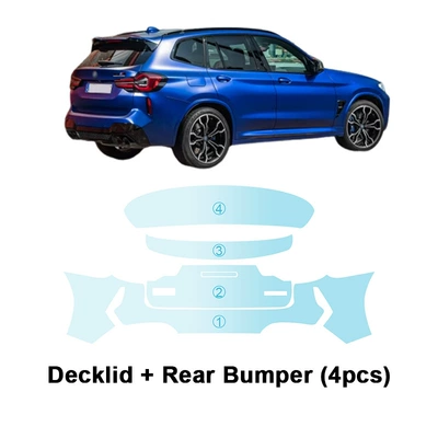 for BMW X3M-Sport, Automotive Film - tpu-transparent-protective-film-bmw-x3m-sport-m-g01-rear-bumper-tpu-protective-film