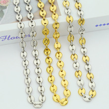 不锈钢实心光面猪鼻子咖啡豆链项链ins女潮男欧美饰品小众轻奢