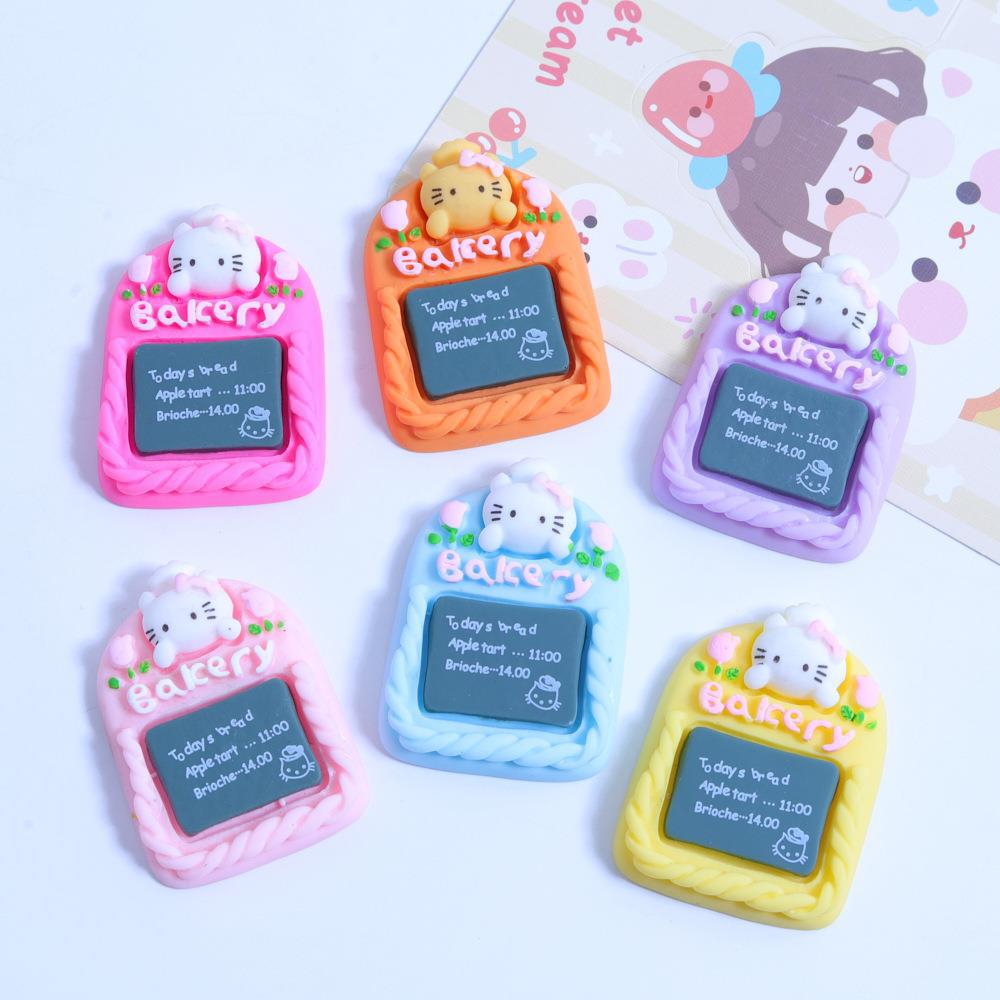 고양이 칠판 DIY 크림 접착제 수제 휴대 전화 쉘 소재 냉장고 스티커 머리 장식 수지 액세서리 도매