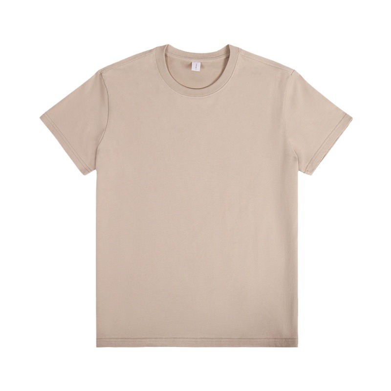 Camiseta de manga corta cepillada engrosada camisa de fondo de camiseta blanca Interior informal de media manga de algodón pesado suelto de los hombres