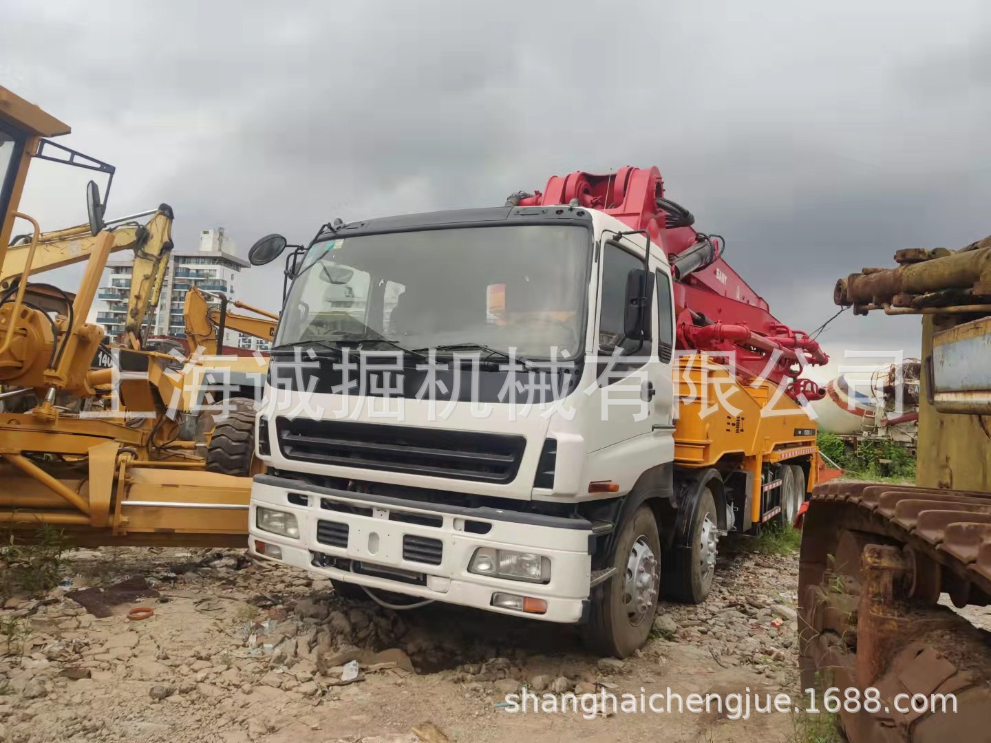 二手三一52米混凝土泵车，三一泵车 二手五十铃泵车