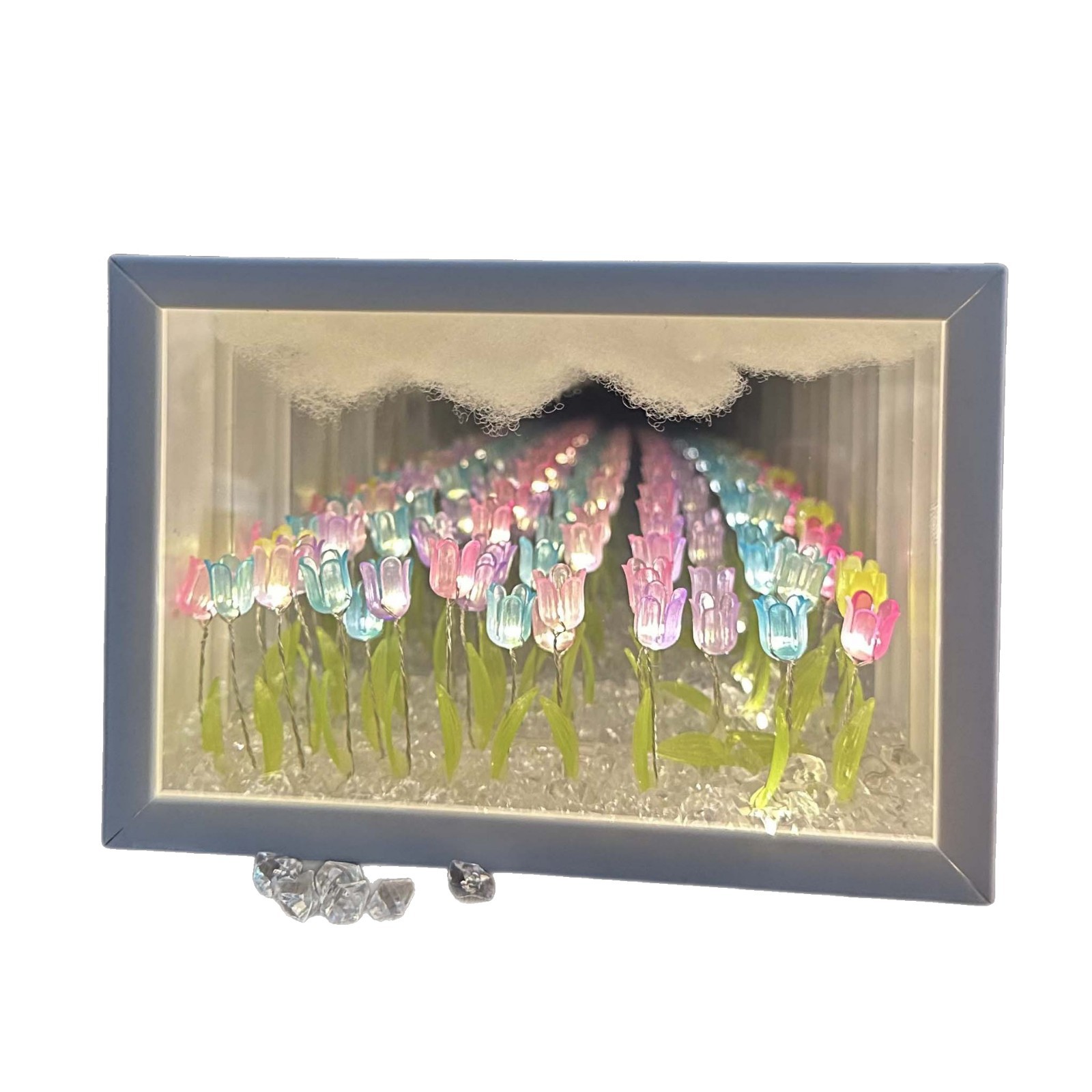 2025 nuevo producto cielo estrellado flor mar bricolaje tulipán hecho a mano luz luminosa luz nocturna atmósfera regalo de cumpleaños amante chica