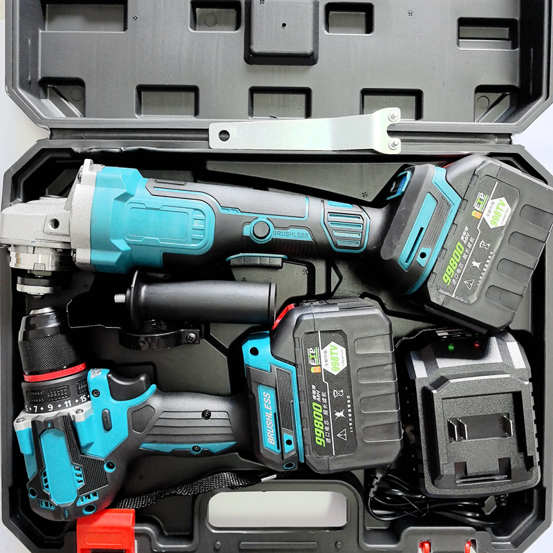 [two-piece set of 2 batteries] angle grinder + electric drill