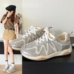 德训鞋女2025年秋季新款网面透气休闲运动鞋阿甘鞋跑步鞋系带单鞋