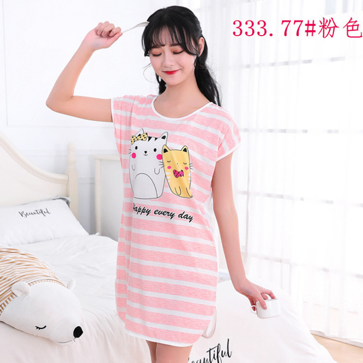 Camisón de verano pijamas de las mujeres de manga corta de dibujos animados lindo camisón Delgado desgaste del hogar Comercio exterior transfronterizo al por mayor