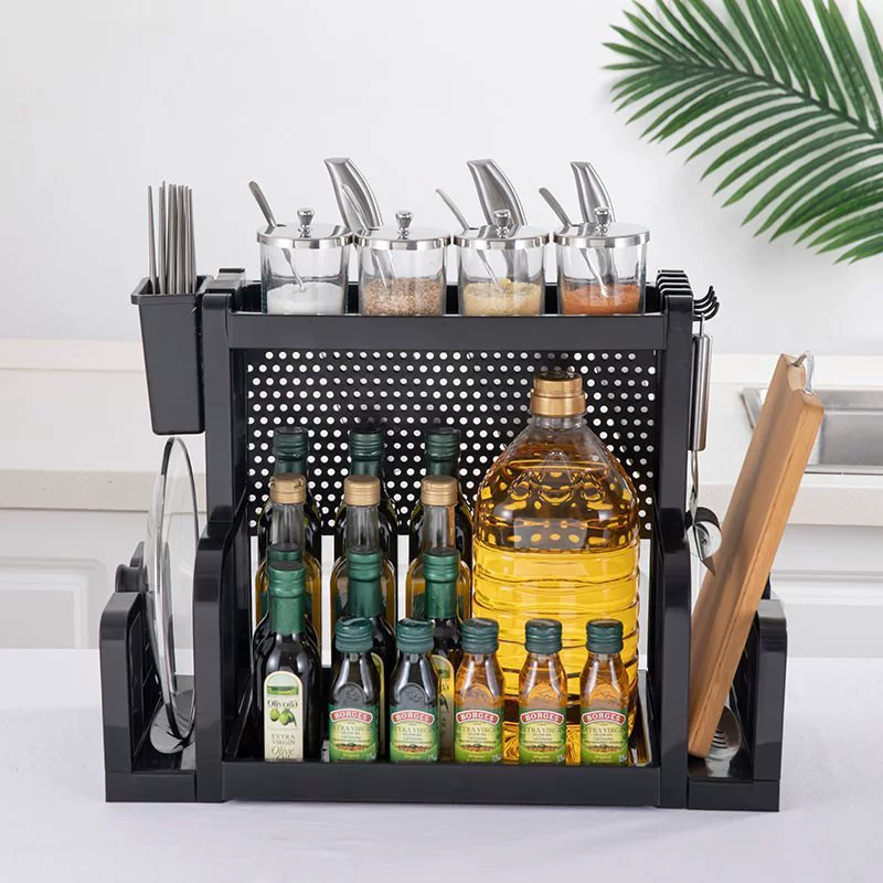 Кухонная полка для хранения приправ, держатель для ножей, принадлежности для столешницы, бытовая коллекция, многофункциональное хранилище для приправ Zhao Zhishun