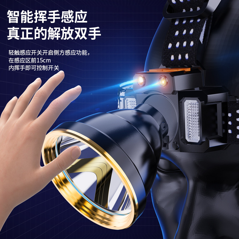 Nuevo faro transfronterizo al aire libre led luz de cabeza brillante larga duración luz de emergencia de alta potencia luz de pesca portátil