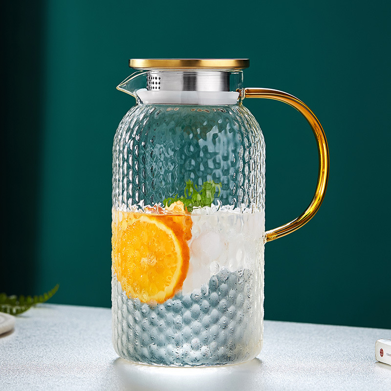 Jarra de agua fría de vidrio de borosilicato alto, tetera resistente al calor, juego de lujo, recipiente para granos de arroz, jarra para preparación en frío.