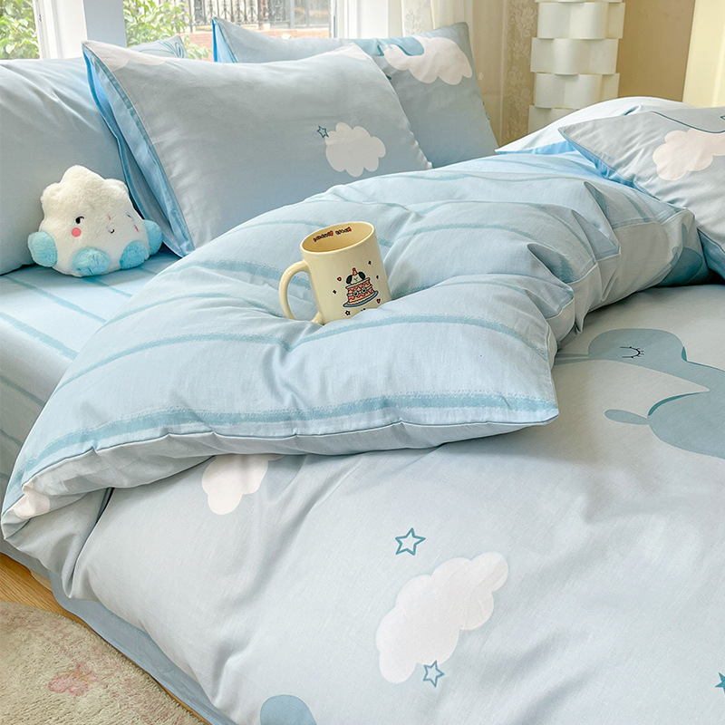 Cobertura de edredón de algodón 128x68 cubierta de edredón de algodón único dormitorio cubierta de edredón 1.5 cuatro partes cuatro estaciones universal