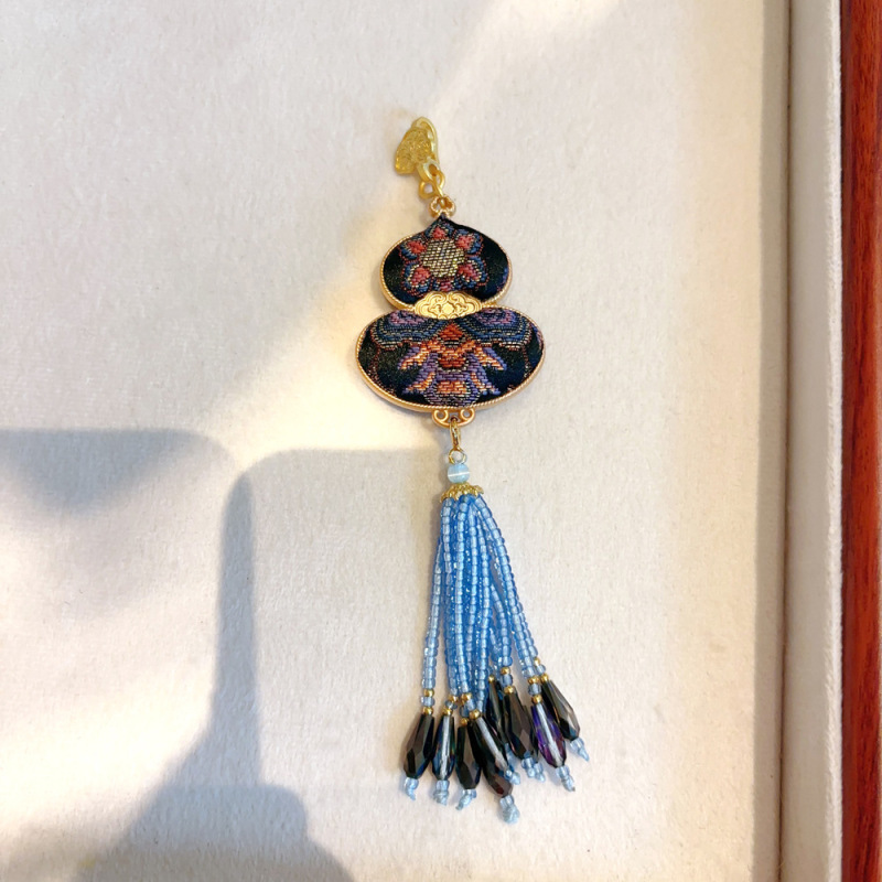 [完成品] ハンギョウ純粋な手作り無形文化遺産宋錦新中国風レトロプレス襟ペンダントチャイナドレス漢服アクセサリー装飾|undefined