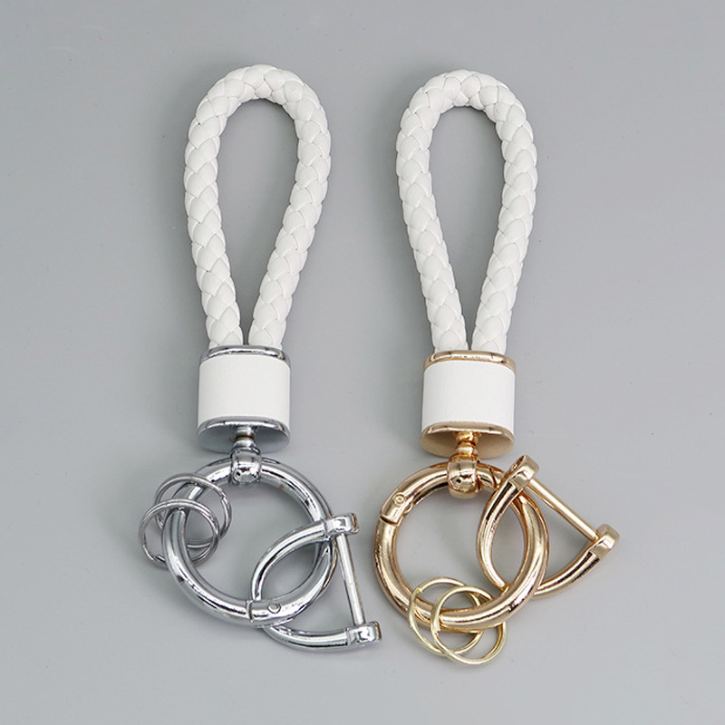 Amazon transfronterizo coche caliente llavero moda cuerda trenzada llavero color llavero cuerda colgante Venta caliente