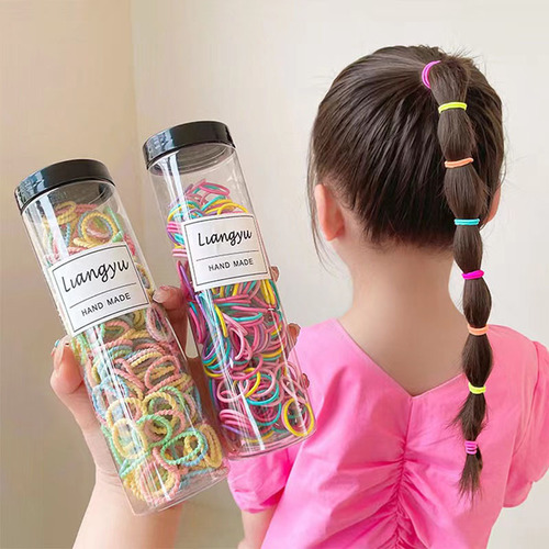 Colorful rubber bands that do not hurt hair and are highly elastic for girls and babies to tie their hair. Cute small scrunchies for babies. Hair ropes.