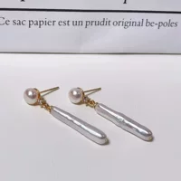 Жемчужные серьги S925 Тремелла иглы барочный циркон серьги женские весенние и летние пригородные дикие легкие роскошные украшения оптом