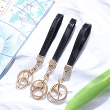 皮绳汽车钥匙包包配饰  金属簧圈式创意简约大方便携钥匙扣