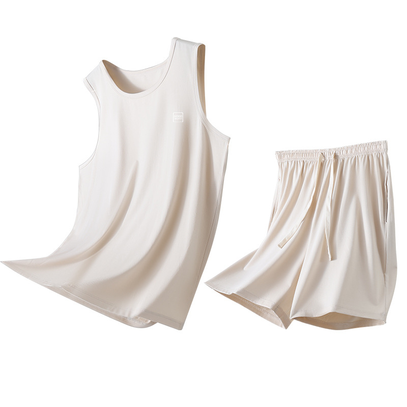 Pajamas for Men Summer Thin Modal Cotton Sleeveless Vest Shorts 2026 New Men's Home Wear Set 5