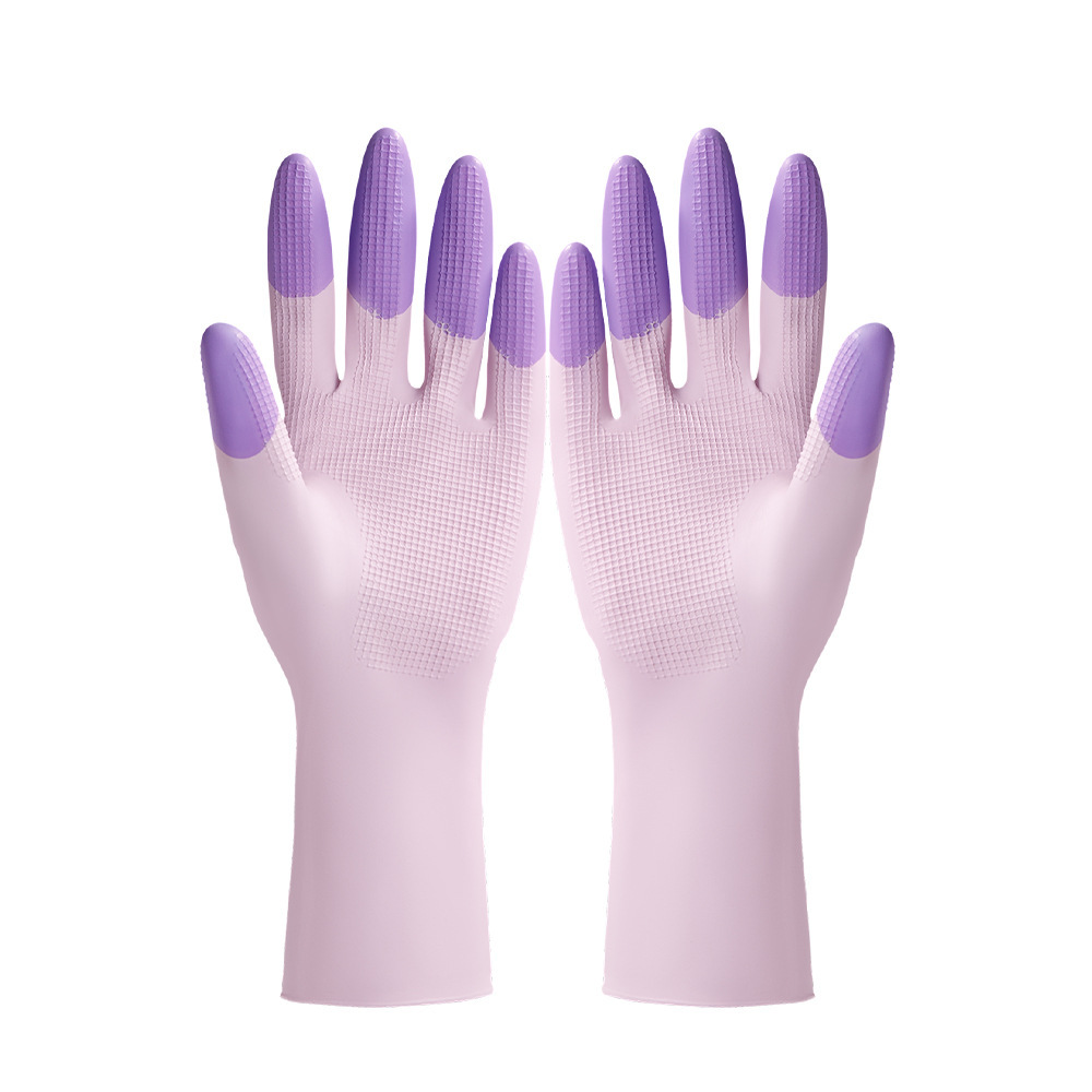Nuevos guantes de látex de caucho para el hogar alargar la abertura de la viga de lavado de platos de cocina limpia y gruesa guantes impermeables