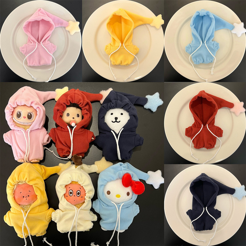 Autumn and Winter New 10cm Baby Clothes Kt Cat Star Hat Drawstring Sweatshirt Suitable for Monchhichi Lobo Doll Autumn and Winter New 10cm Baby Clothes Kt Cat Star Hat Drawstring Sweatshirt Suitable for Monchhichi Lobo Doll
