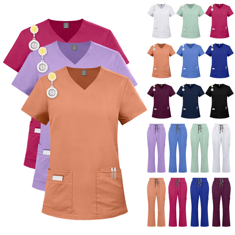 Autumn New Women's European and American Plus Size Spa Employee Clerk Doctor Nurse Work Clothes Hand Washing Suit Thin Autumn New Women's European and American Plus Size Spa Employee Clerk Doctor Nurse Work Clothes Hand Washing Suit Thin
