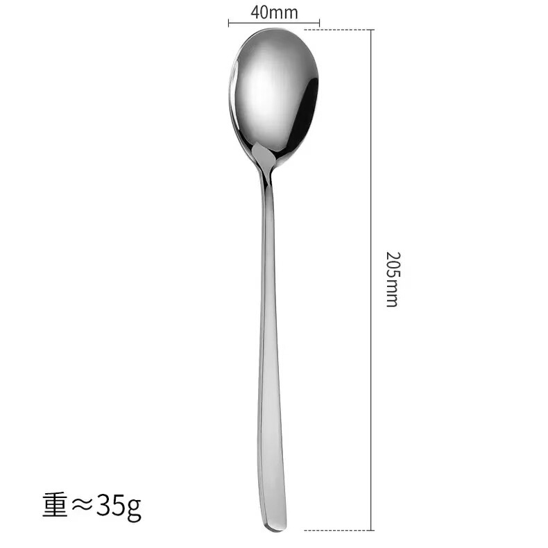 304 ステンレス鋼韓国スプーンとフォーク肥厚デザートスプーンロングハンドル家庭用スプーンコーヒーミキシングラウンドスプーン|undefined