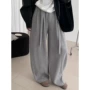 宽松秋冬复古休闲阔腿裤