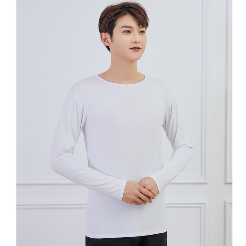 Male white round neck (long sleeve)