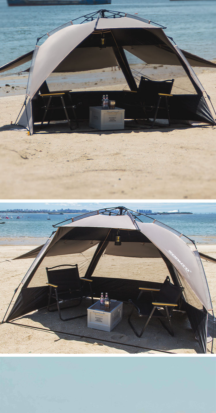 Vinyl Sunshade Tent Outdoor Fishing Folding Portable Sun Protection Automatic Camping Tent Double Seaside Beach Tent