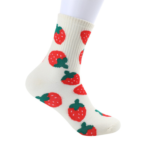 Pink peach heart tube socks ins cute casual versatile stockings women's spring and summer college boneless mid-high socks