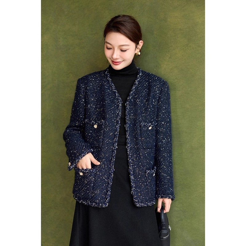 Italian Century-Old Moessmer Fragrant Gold and Silver Filament Fancy Tweed Wool Jacket