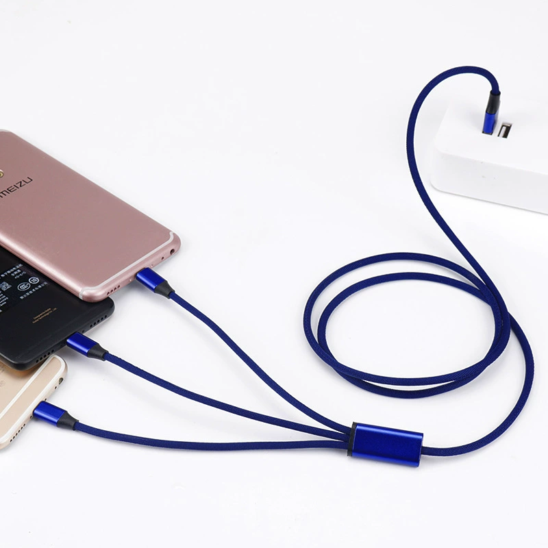 Mobile phone, universal woven cloth, charging cable, three-in-one, Android, Birthday gift