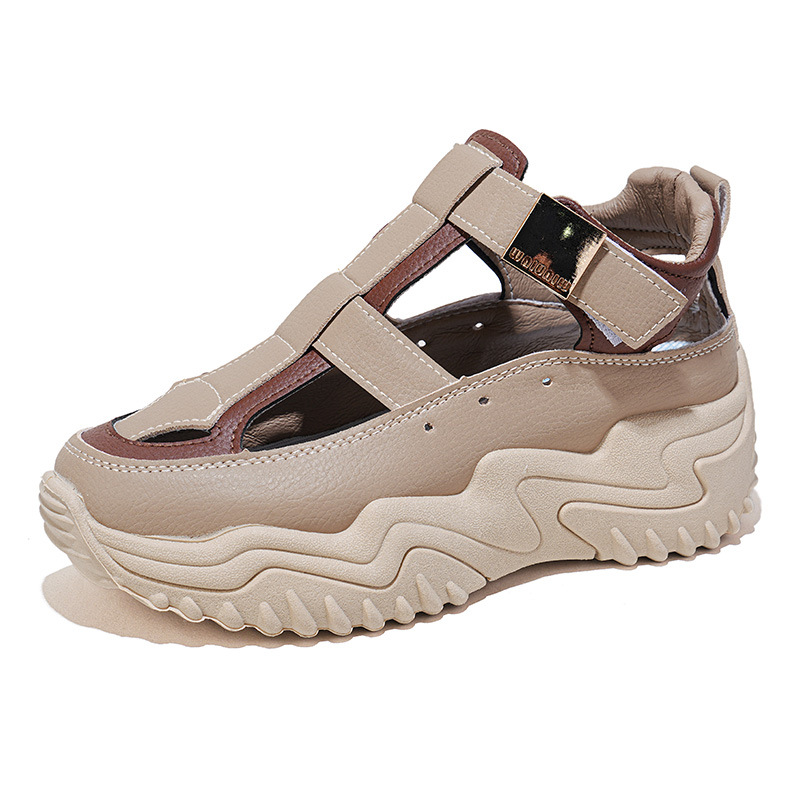 Sandalias Deportivas Caladas con Plataforma para Mujer de Cuero Sintético y PVC para Uso Casual image 6