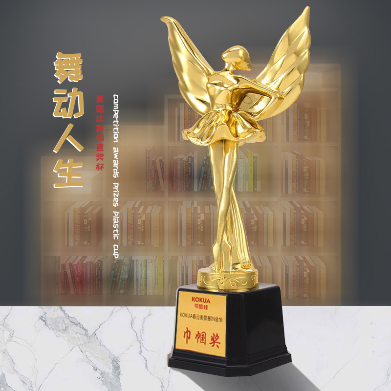 Trofeo de baile de vela Ángel hombre dorado medalla Oscar escuela al por mayor institución de entrenamiento baile medalla de competencia