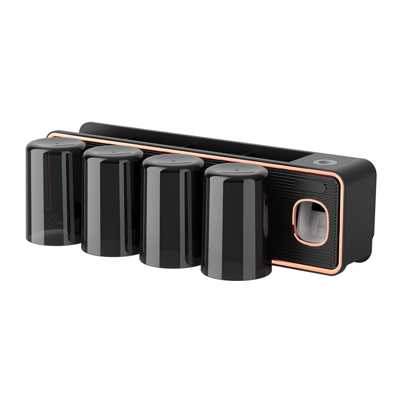 Nuevo titular de cepillo de dientes sin perforaciones montado en la pared titular de la taza de enjuague bucal traje doméstico Almacenamiento Automático de pasta de dientes titular de cepillo de dientes