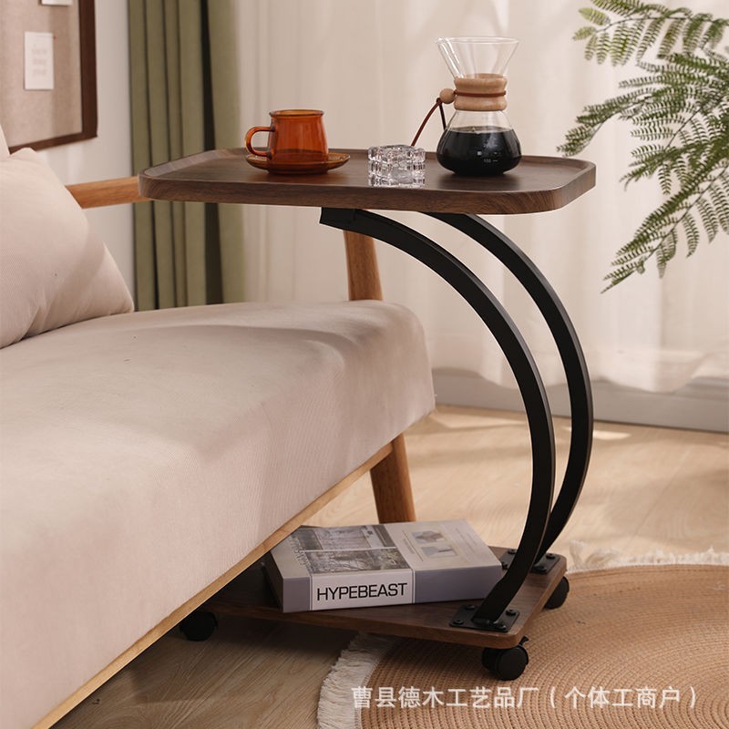 北欧スタイルの可動ソファコーナーテーブルティーテーブル小型家庭用ローラー付き小さなテーブルベッドサイド収納ラックサイドテーブル|undefined